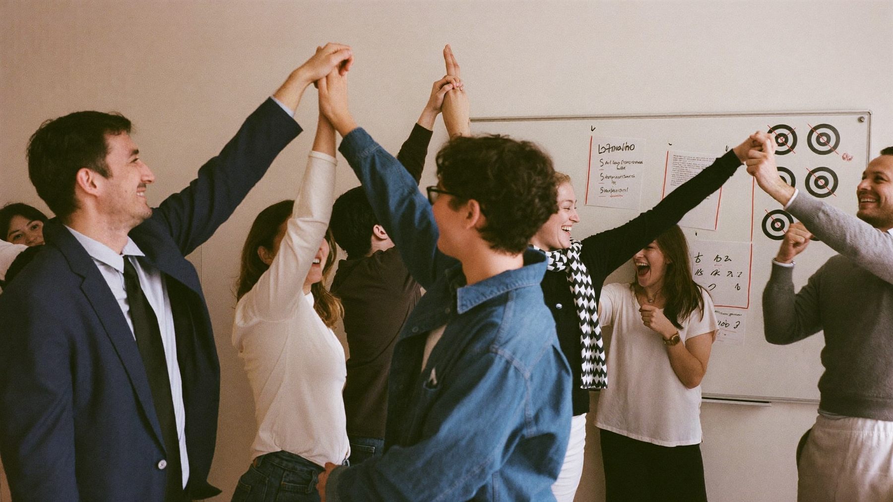 Collega’s vieren samen een teamresultaat
